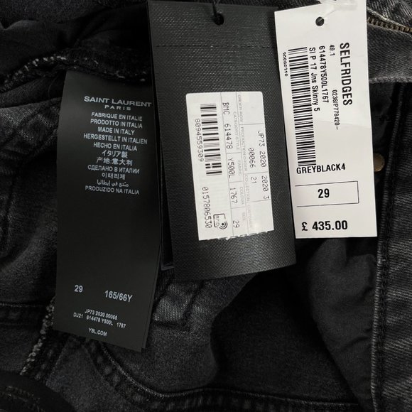 Saint Laurent Faded Skinny High-Rise Stretch-Denim - Picture 5 of 11